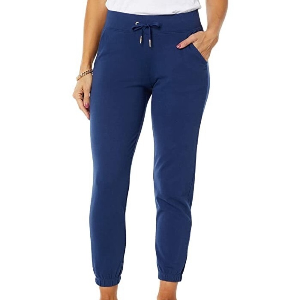 Lilly Pulitzer Mallie Knit Pants High Tide Navy Jogger XS - Picture 1 of 13